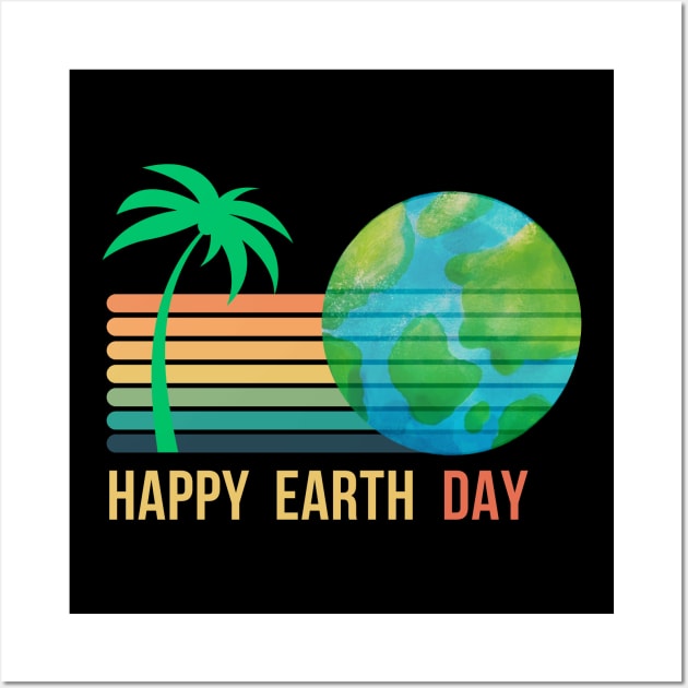 RETRO SUNSET EARTH DAY Wall Art by Lolane